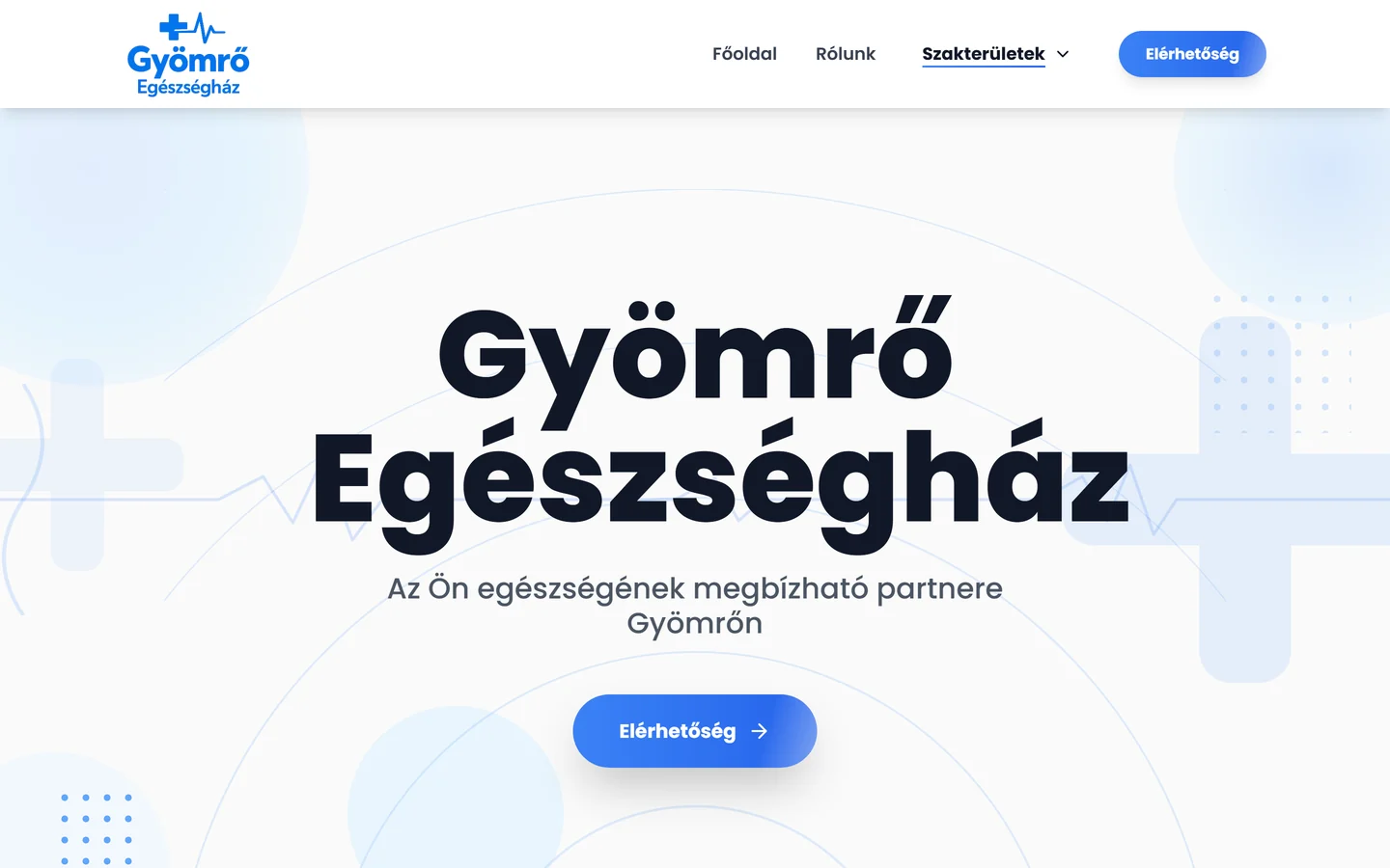A Gyömrő Egészségház weboldala